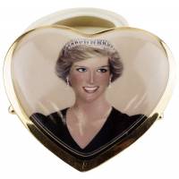 Шкатулка музыкальная "Принцесса Диана - вечная роза", в форме сердца, сувенир. Фарфор. Ardleigh Elliott, США, винтаж, 1998 год