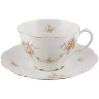 Чайная пара антикварная "Нежность лета", Фарфор, Англия, первая половина 20 века