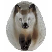 Статуэтка фарфоровая "Ёжик", винтаж, высота 9 см, ЛФЗ, СССР, 1970-1980 гг.(скол)