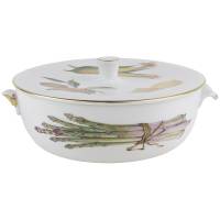 Блюдо глубокое с крышкой "Ившем". Фарфор Royal Worcester, Великобритания, конец 20 века (скол)