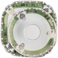 Блюдце и десертная тарелка антикварные "Ар-деко". Фарфор St. Michael, Великобритания, первая половина 20 века