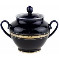 Сахарница "Ночь", Фарфор, винтаж, кобальтовое покрытие, ЛФЗ, СССР, вторая половина 20 века