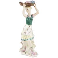 Статуэтка "Осень. Девушка с корзиной фруктов". Фарфор. Высота 21,5 см. Wedgwood Enoch, Великобритания, винтаж, середина 20 века