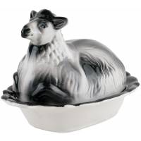 Масленка "Овечка", винтаж, фаянс, Ленстройфаянс, СССР, 1962-1965 гг (нюанс)