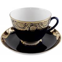 Чайная пара "Ночь", Фарфор, кобальтовое покрытие, ЛФЗ, СССР, вторая половина 20 века (с трещинкой)