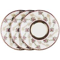 Набор кофейных блюдец "Розочки", 3 шт, фарфор, винтаж, ЛФЗ, СССР, конец 20 века (нюансы)