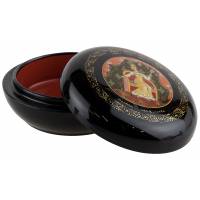 Шкатулка миниатюрная лаковая "Свет мой зеркальце", папье-маше, винтаж, Мстера, Россия, конец 20 века