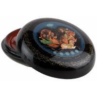 Шкатулка лаковая "Тройка", папье-маше, винтаж, Мстера, Россия, конец 20 века