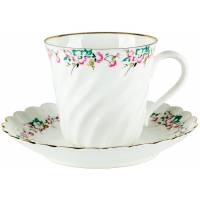 Чайная пара "Нежное утро", Фарфор,  винтаж, ИФЗ, Россия, начало 21 века