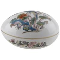 Шкатулка для мелочей "Kutani Crane" в форме яйца. Фарфор Wedgwood, Великобритания, винтаж, конец ХХ века