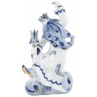 Статуэтка фарфоровая "Царь морской", высота 20 см, винтаж, Бронницы, СССР, 1980-е гг