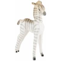 Статуэтка фарфоровая "Зебренок стоящий", винтаж, высота 16,5 см, ЛФЗ, СССР, вторая половина 20 века