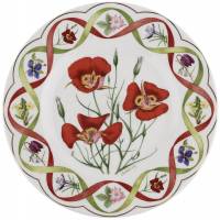 Декоративная тарелка с цветами "Маки", фарфор Wedgwood, Великобритания,  винтаж, 1992 г.