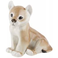 Статуэтка "Львенок", фарфор, винтаж, высота 11 см., ЛФЗ, СССР, 1960-е гг.(реставрация)