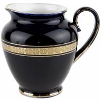 Молочник "Ночь", Фарфор, кобальтовое покрытие, винтаж, ЛФЗ, СССР, вторая половина 20 века (потертость)