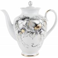 Кофейник "Жемчужный", фарфор, винтаж, ЛФЗ, СССР, вторая половина 20 века