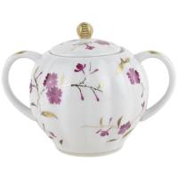 Сахарница "Цветы на ветках", фарфор, винтаж, ЛФЗ, СССР, вторая половина 20 века