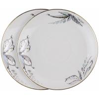 Пара блюдец "Жемчужные", фарфор, винтаж, ЛФЗ, СССР, вторая половина 20 века