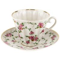 Чайная пара "Нежность", Фарфор, винтаж, ЛФЗ, СССР, вторая половина 20 века (нюанс)