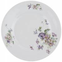 Тарелка антикварная "Цветы", диамер 23 см, фарфор, Россия, начало 20 века