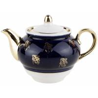 Чайник заварочный "Виноград", фарфор, винтаж, кобальт, Городница, СССР, 1970 - 2000 гг 