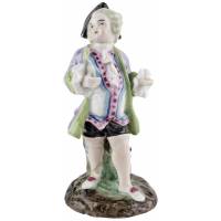 Статуэтка антикварная "Бравый кавалер". Высота 12 см, фарфор, Великобритания, первая половина ХХ века