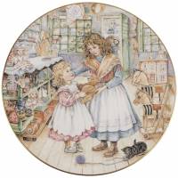 Декоративная тарелка "Дар любви",  Фарфор, винтаж, Royal Worcester, Великобритания, 1990 год