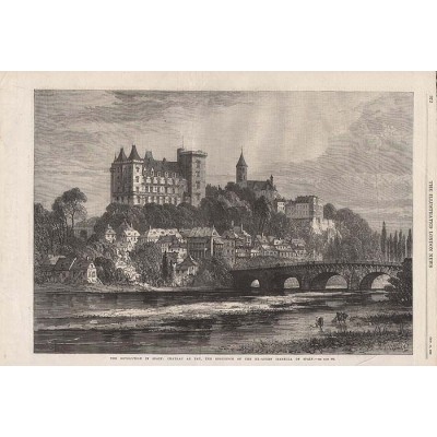 Замок Пау. Гравюра, Великобритания. 1868 год