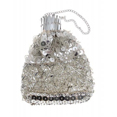 Сумочка - мешочек. Атлас, бисер, паетки, стеклярус, металл. Западная Европа, конец ХХ века Сумочка - мешочек. Атлас, бисер, паетки, стеклярус, металл. Западная Европа, конец ХХ века