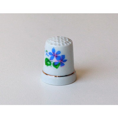 Наперсток "Незабудки". Фарфор, надглазурная печать. золочение. Западная Европа, конец ХХ века