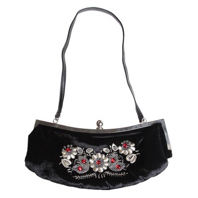 Сумочка вечерняя. Велюр, бисер, бусины, вышивка, металл. Западная Европа, 1990 -е гг Сумочка вечерняя. Велюр, бисер, бусины, вышивка, металл. Западная Европа, 1990 -е гг