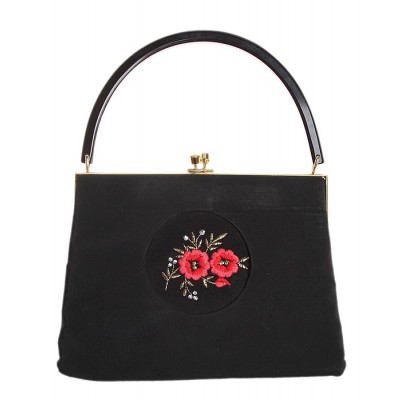 Сумочка вечерняя. Ткань, вышивка, металл, пластик. Западная Европа, 1960 -е гг Сумочка вечерняя. Ткань, вышивка, металл, пластик. Западная Европа, 1960 -е гг