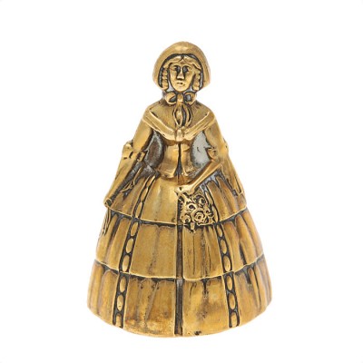 Колокольчик миниатюрный "Дама с букетом". Латунь, Великобритания, первая половина ХХ века