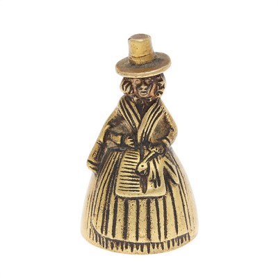Колокольчик миниатюрный "Дама в валлийском костюме". Латунь, Великобритания, первая половина ХХ века