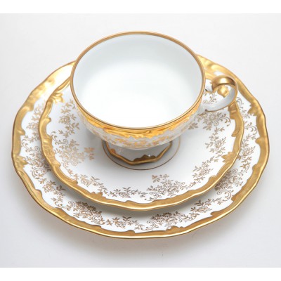 Чайное трио "Катерина", фарфор, деколь, золочение. Weimar, Германия, 1970-е гг. Чайное трио "Катерина", фарфор, деколь, золочение. Weimar, Германия, 1970-е гг.