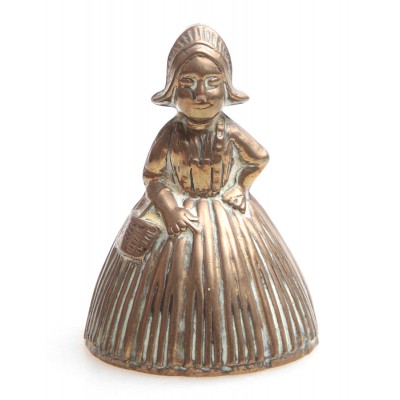 Колокольчик миниатюрный "Дама с корзиной". Латунь, Западная Европа, первая половина ХХ века