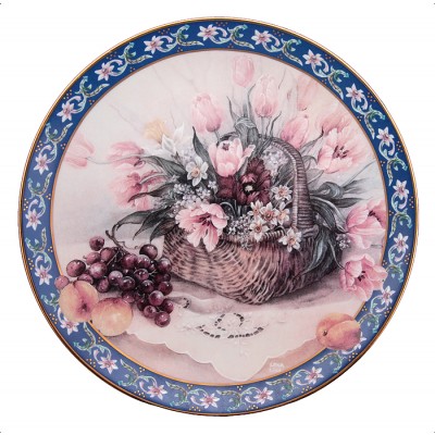Лена Лю "Тюльпаны", декоративная тарелка. Фарфор. W. J. George, США, 1992 год