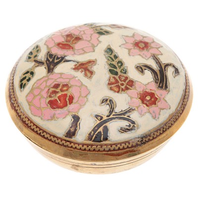 Шкатулка для мелочей. Латунь, гравировка, эмаль. Индия, 1960-е годы Шкатулка для мелочей. Латунь, гравировка, эмаль. Индия, 1960-е годы