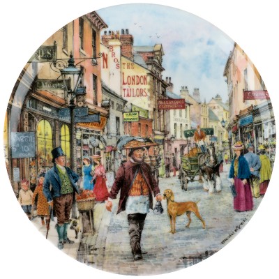 Брайан Иден "Продавец оладий ", декоративная тарелка. Фарфор, деколь. Davenport, Великобритания, 1991 год Брайан Иден "Продавец оладий ", декоративная тарелка. Фарфор, деколь. Davenport, Великобритания, 1991 год