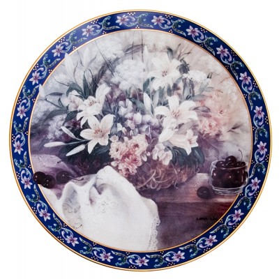 Лена Лю "Лилии", декоративная тарелка. Фарфор. W. J. George, США, 1992 год