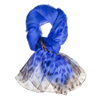 Roberto Cavalli Шарф женский. Цвет: синий. Шелк 100%, 170 Х 65 см. Roberto Cavalli, Италия