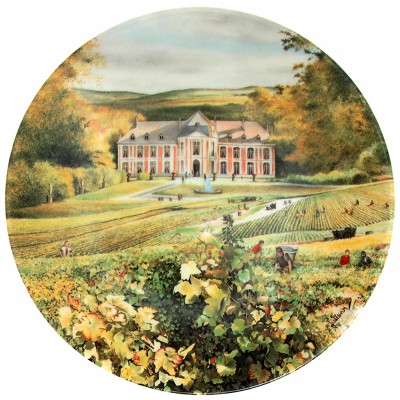 Мишель Жюльен "Урожай в Шампани", декоративная тарелка. Фарфор, деколь. Limoges, Франция, 1988 год Мишель Жюльен "Урожай в Шампани", декоративная тарелка. Фарфор, деколь. Limoges, Франция, 1988 год