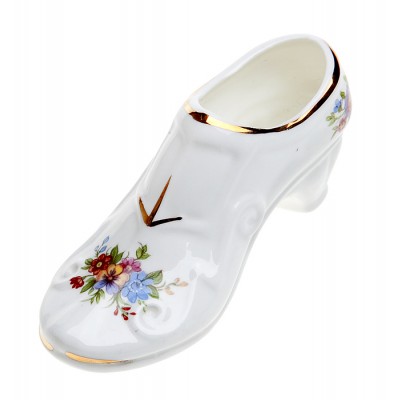 Башмачок декоративный. Фарфор, деколь, золочение. Connoisseur, Великобритания, 1980-е гг. Башмачок декоративный. Фарфор, деколь, золочение. Connoisseur, Великобритания, 1980-е гг.