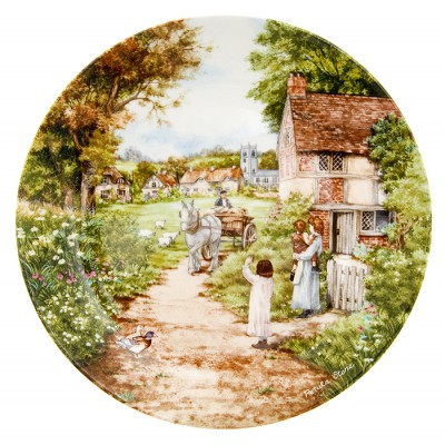 Петула Стоун "Путь в Грин", декоративная тарелка. Фарфор, деколь. Wedgwood, Великобритания, 1989 год