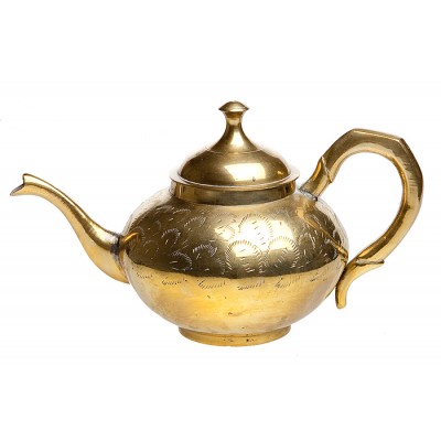 Чайник заварочный. Латунь, гравировка, Индия, середина ХХ века Чайник заварочный. Латунь, гравировка, Индия, середина ХХ века