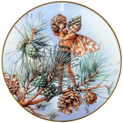 Сесиль Мари Бейкер "Фея сосны", декоративная тарелка. Фарфор, деколь с подрисовкой, золочение. Gresham, Великобритания, 1989 год