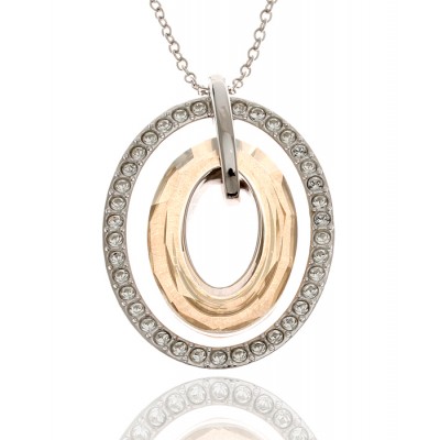 Кулон на цепочке "Аманда" от Swarovski. Крупный кристалл Сваровски, стразы, бижутерный сплав серебряного тона. США, 2000-е гг. Кулон на цепочке "Аманда" от Swarovski. Крупный кристалл Сваровски, стразы, бижутерный сплав серебряного тона. США, 2000-е гг.