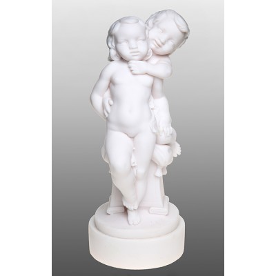 Статуэтка "Играющие мальчики", для украшения интерьера. Литьевой мрамор, ручная работа. Высота 35 см. Pelekis, Греция, 2012 год Статуэтка "Играющие мальчики", для украшения интерьера. Литьевой мрамор, ручная работа. Высота 35 см. Pelekis, Греция, 2012 год