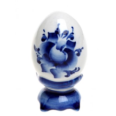 Яйцо пасхальное, миниатюрное. Фаянс, роспись. Гжель, Россия, 2000-е г. Яйцо пасхальное, миниатюрное. Фаянс, роспись. Гжель, Россия, 2000-е г.