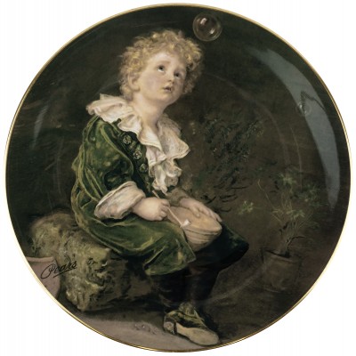 Сэр Джон Э. Милле "Мыльные пузыри", декоративная тарелка, Фарфор, Royal Grafton, Великобритания, 1990 год Сэр Джон Э. Милле "Мыльные пузыри", декоративная тарелка, Фарфор, Royal Grafton, Великобритания, 1990 год